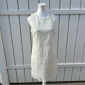 Aqua Elegant Cream Lace Dress Size Medium